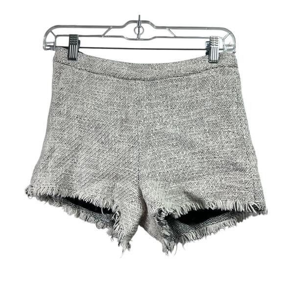 Free People Tweed Shorts Frayed Hem Size 0 Ivory Color - Picture 1 of 9
